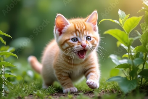 Wallpaper Mural Exploring Outdoor Adventures with a Playful Kitten Torontodigital.ca