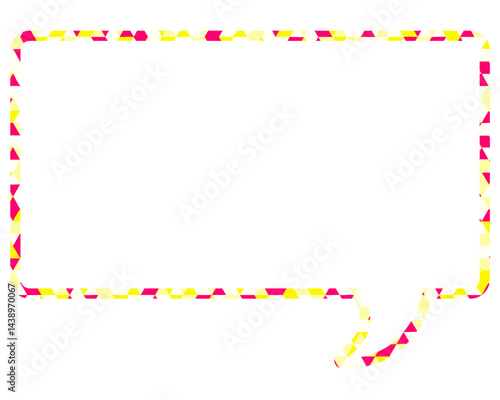 ステンドグラス風吹き出し　三角形模様　四角形