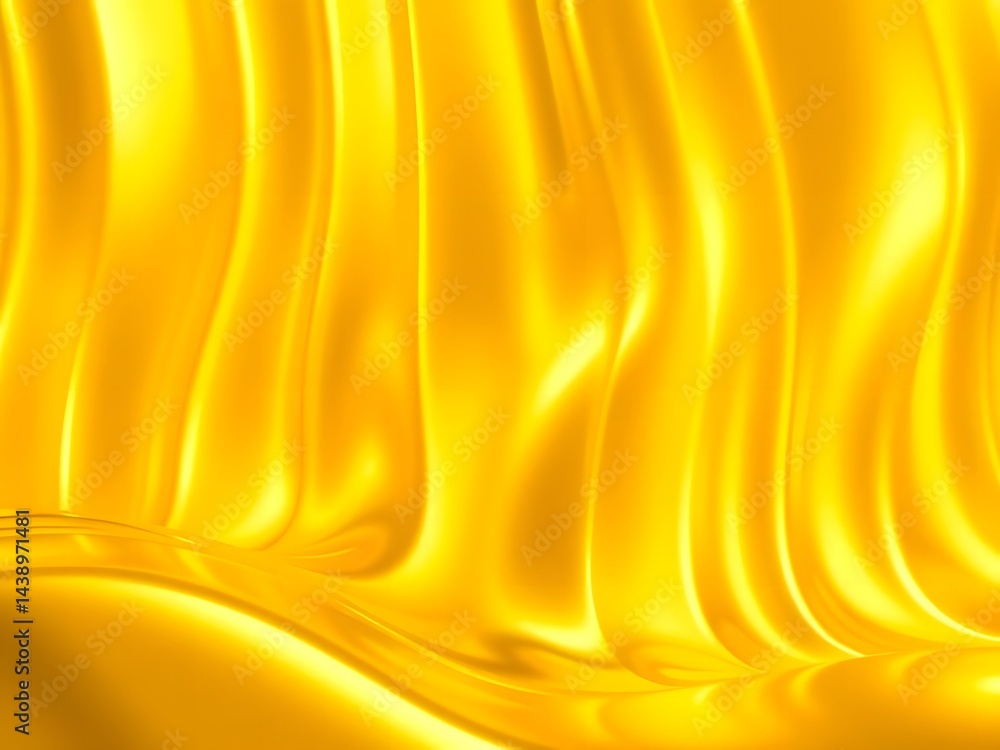 Fototapeta premium silk, texture, satin, gold, fabric, wave, pattern, cloth, design, yellow, soft, light, smooth, textile, illustration, golden, backgrounds, orange, flowing, material, motion, curve, wallpaper, art, dec