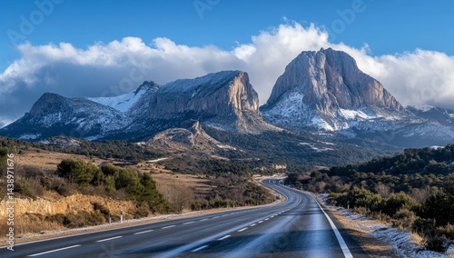 Wallpaper Mural Scenic winter mountain road Torontodigital.ca