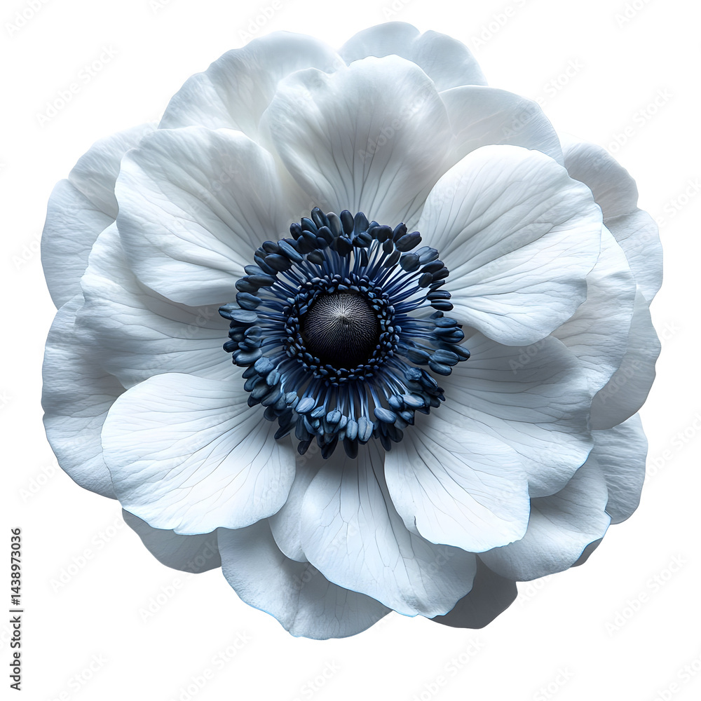 White Anemone Flower Illustration White Anemone Flower Illustration