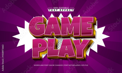 game play editable text effect with a play and gaming text style