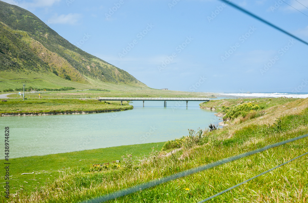 Bridge over Tora River in bottom of valley