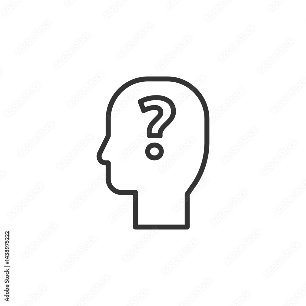 Icon of a Human Face Silhouette with a Question Mark Representing Mental Health Awareness and Emotional Reflection on Self Understanding and Personal Growth Icon of a Human Face Silhouette with a Question Mark Representing Mental Health Awareness and Emotional Reflection on Self Understanding and Personal Growth