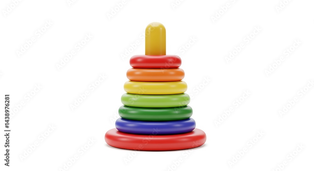 Rainbow Stacking Rings: A Colorful Child's Toy Rainbow Stacking Rings: A Colorful Child's Toy