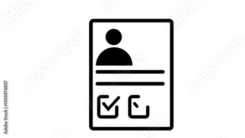 Parson verify icon animation .User profile with check mark. Profile verify account icon .Id card verified icon and user profile with a checkmark icon