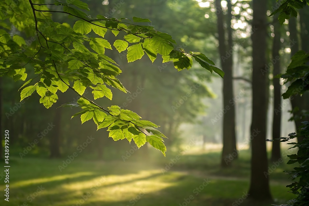 Obraz premium Nature action in a green forest capturing environment with blur nature background