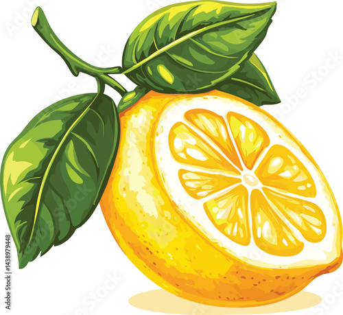 orange with leaves