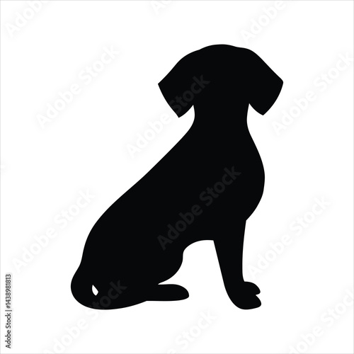 Dog Sitting Icon – Pet Silhouette Vector Illustration