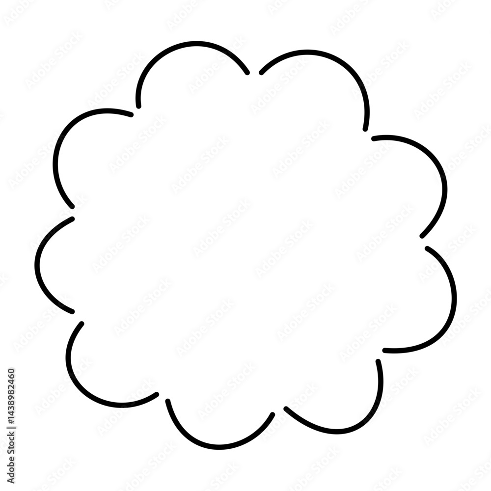 Outlines cloud blank simple frame vector image, Suitable for design element of communication label, Information chat bubble, Text message template, Work report Outlines cloud blank simple frame vector image, Suitable for design element of communication label, Information chat bubble, Text message template, Work report
