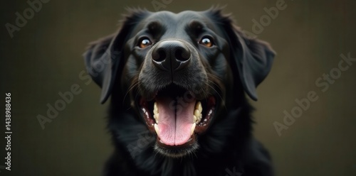 Wallpaper Mural Large black dog, mouth wide open, showing teeth, fierce, dog breeds, pet photography Torontodigital.ca