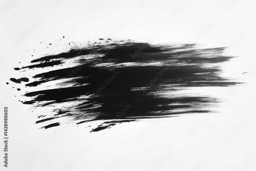 Abstract black paint stroke on white background (37) Abstract black paint stroke on white background (37)
