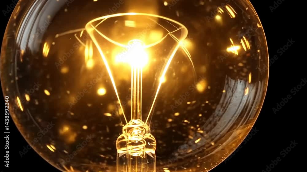Glowing light bulb filament flicker and shine in dark background Glowing light bulb filament flicker and shine in dark background