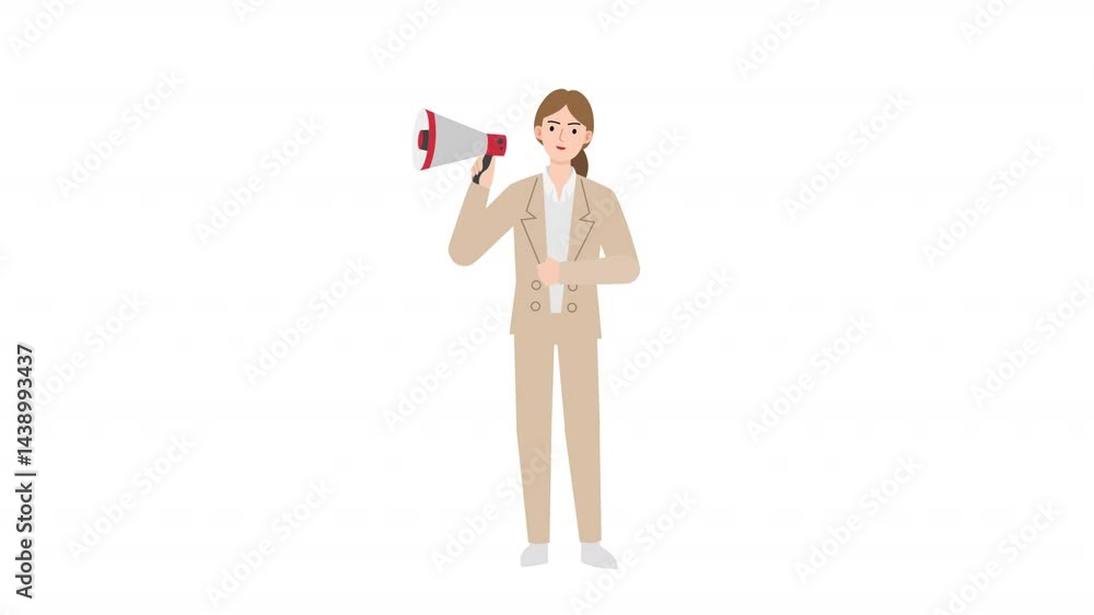 video woman standing holding megaphone cartoon animation
video woman standing holding megaphone cartoon animation