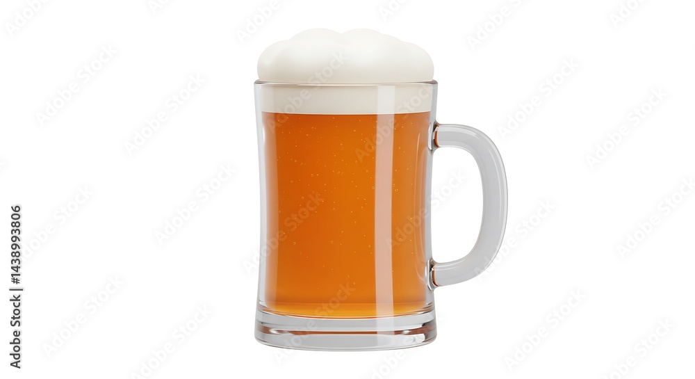 Refreshing Beer in a Glass Mug: A Crisp, Clean Image Refreshing Beer in a Glass Mug: A Crisp, Clean Image