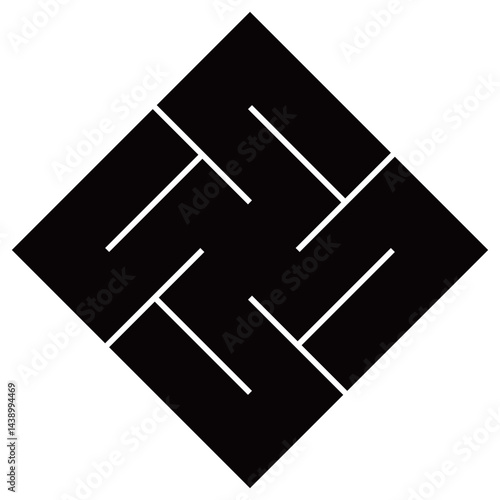 家紋です。隅立て万字崩しといいます。