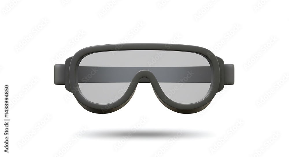 Sleek Black Goggles: A Minimalist 3D Render Sleek Black Goggles: A Minimalist 3D Render
