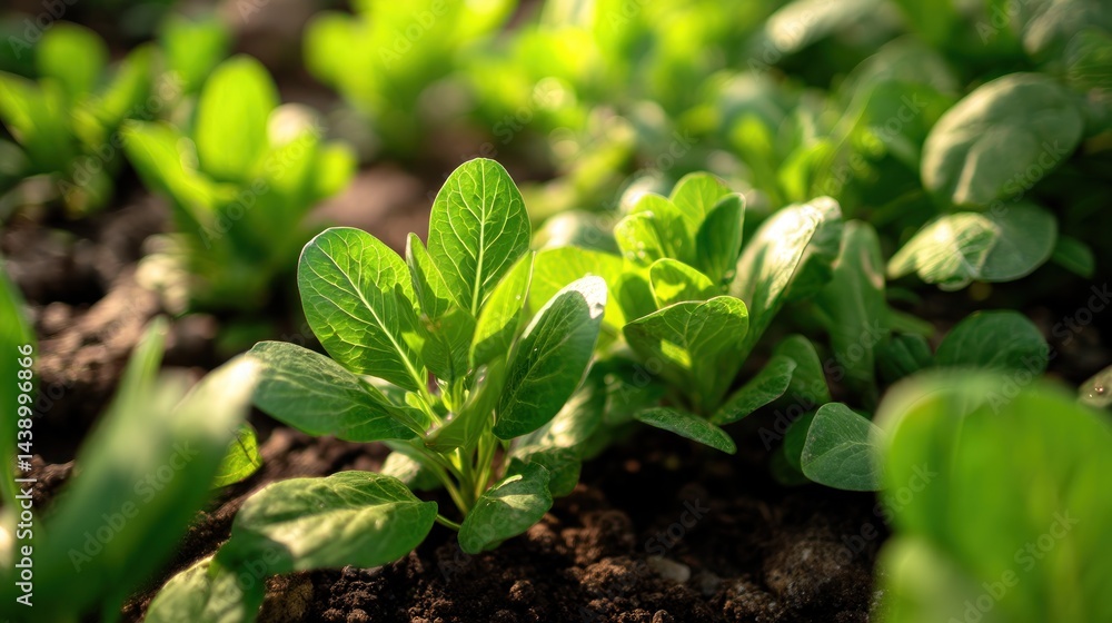 Freshly planted leafy greens Freshly planted leafy greens