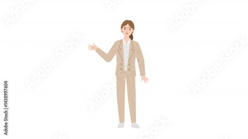 video woman is standing and giving a lecture cartoon animation
