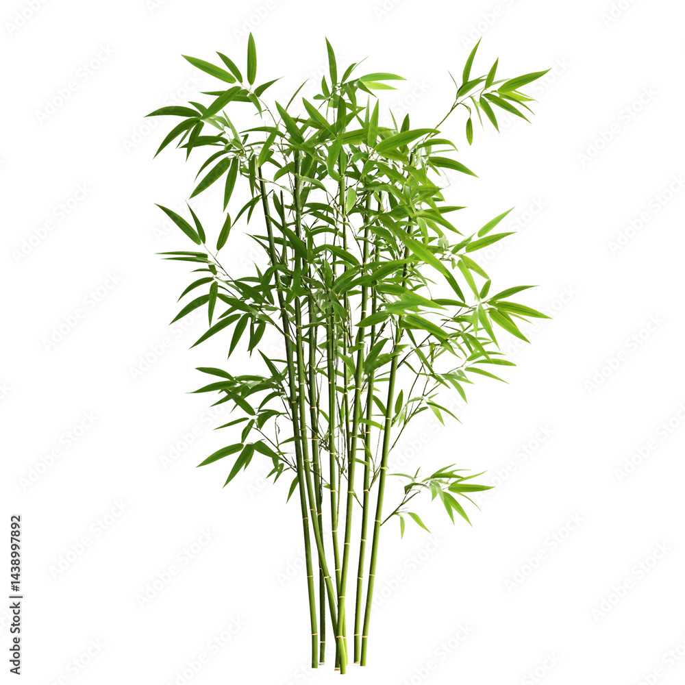 Fototapeta premium Realistic artificial bamboo plant isolated on transparent background