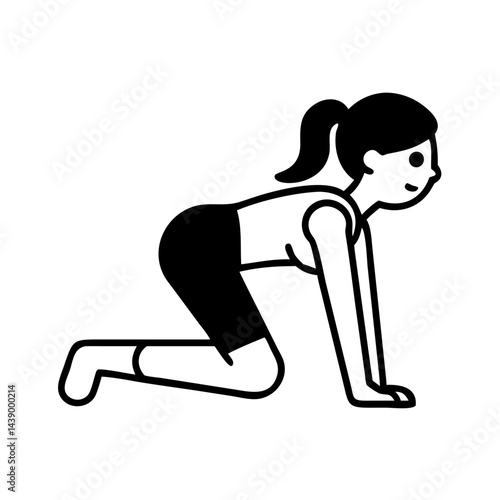 women doing climb pose hand drawn 