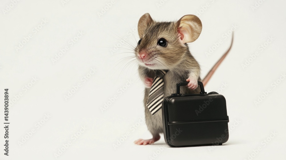 Fototapeta premium Cute mouse dressed in business attire
