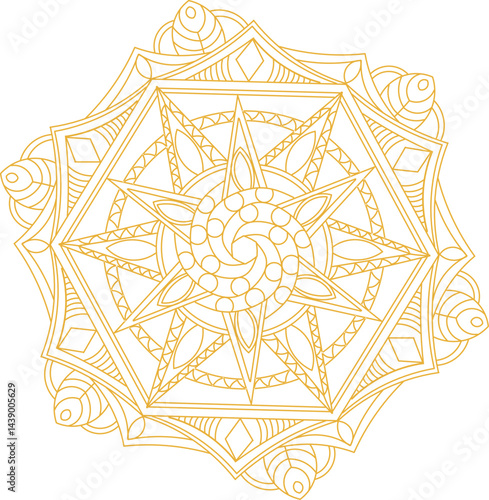 symmetrical and elegant mandala pattern in gold