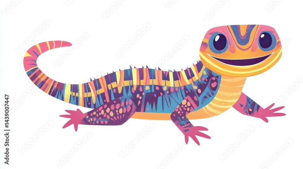 Cute, colorful lizard illustration Cute, colorful lizard illustration