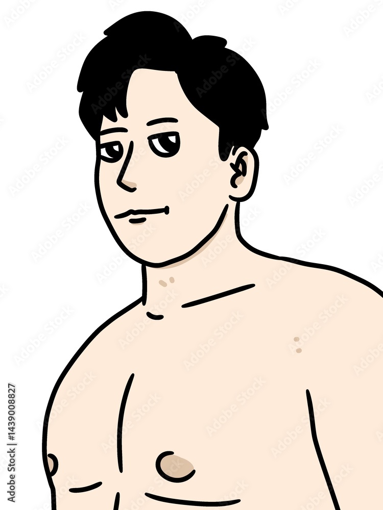 Fototapeta premium cartoon man posing on white background