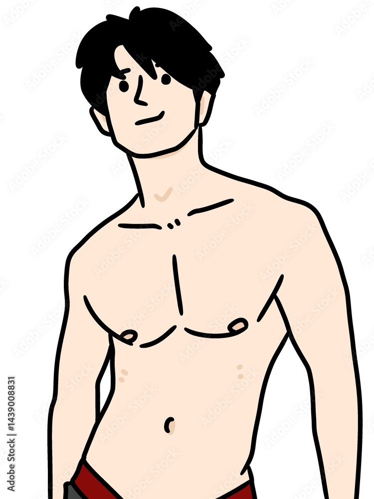 Fototapeta premium cartoon man posing on white background