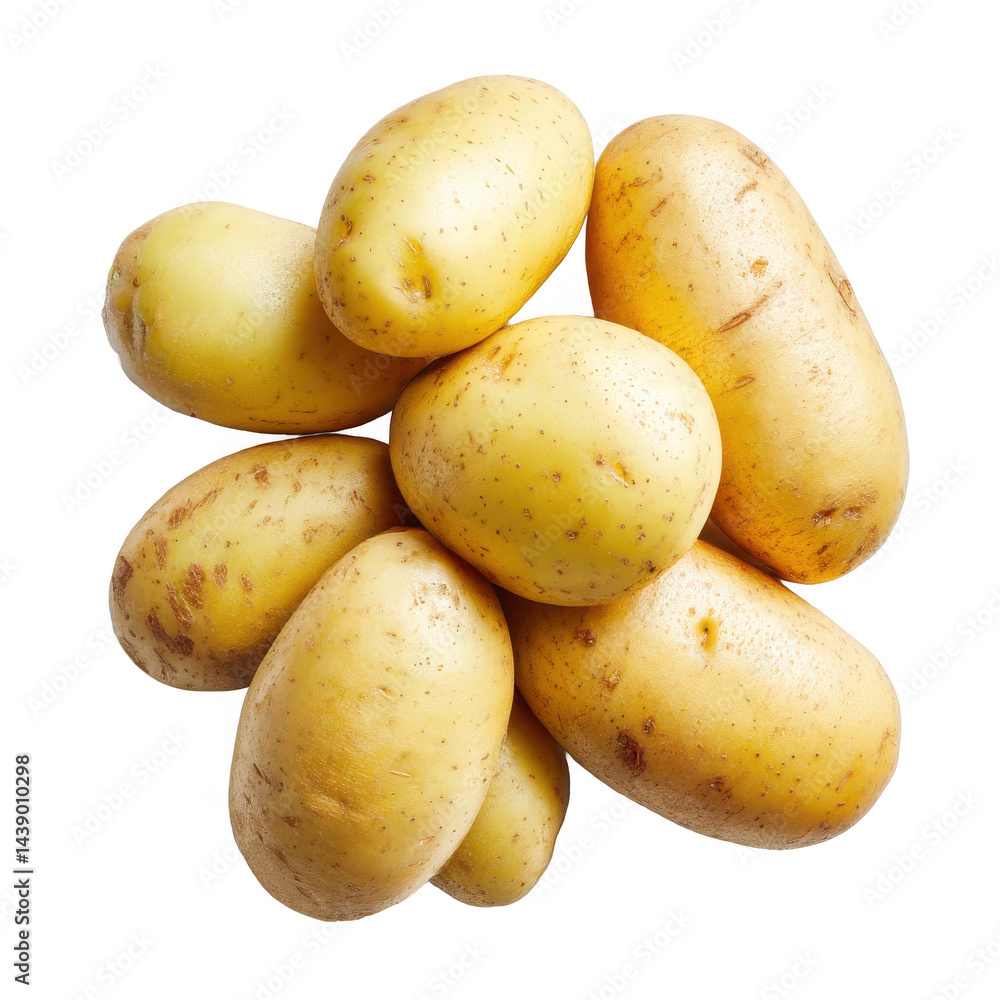 Fresh potatoes pile raw potato food ingredient cooking vegetable crop on transparent background Fresh potatoes pile raw potato food ingredient cooking vegetable crop on transparent background