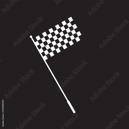 Racing flag icon vector set. Race illustration sign. Finish symbol or logo.