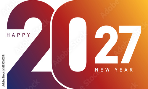 2027 new year template design with dark to light color combination
