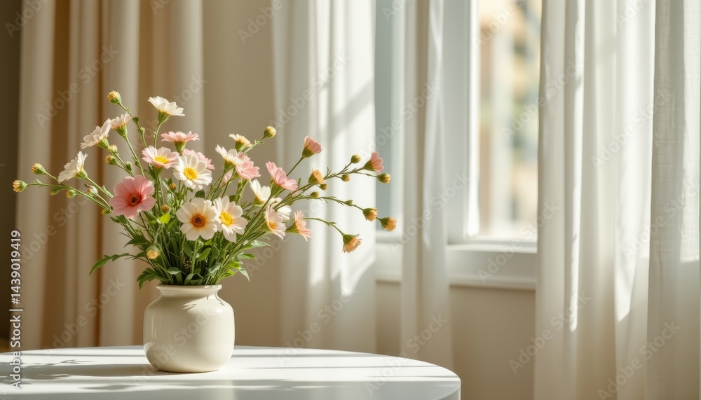Floral Arrangement by Window Floral Arrangement by Window