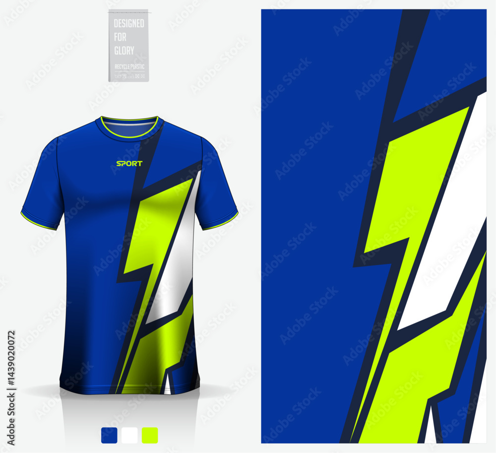 Obraz premium Fabric textile pattern design for football, soccer, American football, rugby, badminton, cycling, athletic, basketball, baseball, espotrs, motocross or sportswear. Sport jersey mockup for football kit