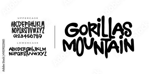Elegant Font. Groovy Font. Graffiti Font. Creative Hand Drawn Uppercase and lowercase,Number. Street Art Classic Lettering Fashion Designs modern serif decorative vintage concept vector illustration