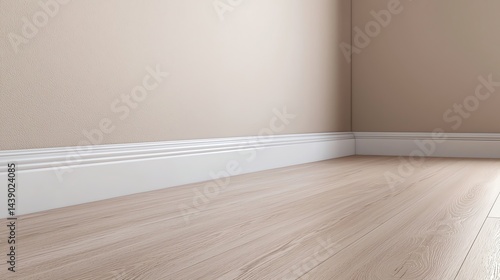 Interior Corner Featuring Light Wood Flooring and White Baseboard Molding