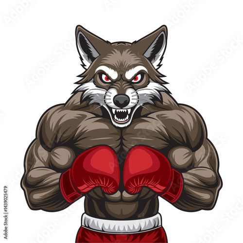 jackal boxing mascot vector illustration design