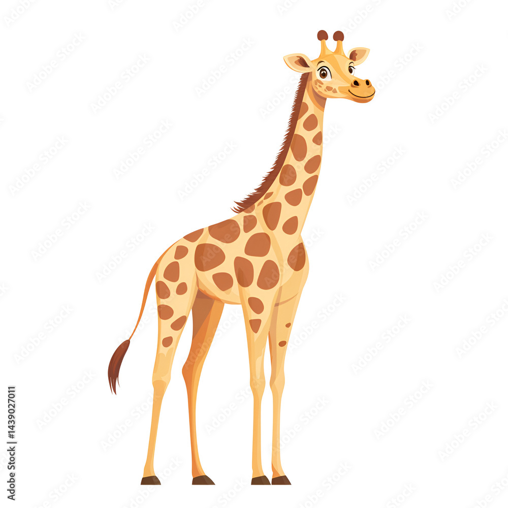 Realistic Vector Image of a Gentle Giraffe Isolated on Transparent Background Realistic Vector Image of a Gentle Giraffe Isolated on Transparent Background