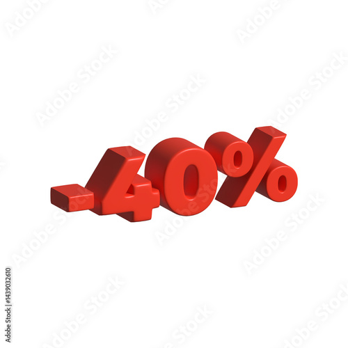 3d negative percentage red