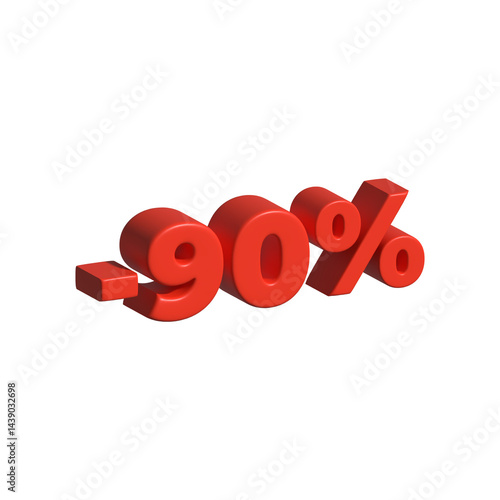 3d negative percentage red