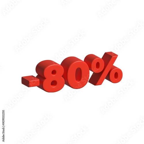 3d negative percentage red