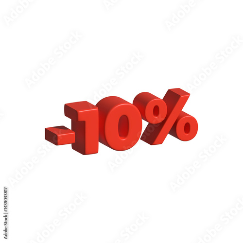 3d negative percentage red