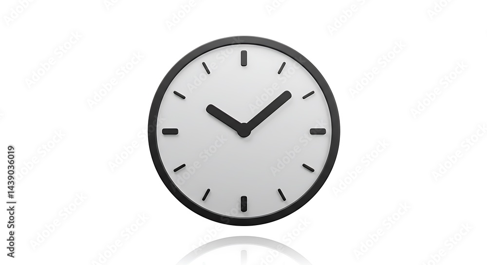 Simple Black and White Clock: Minimalist Timepiece Design Simple Black and White Clock: Minimalist Timepiece Design