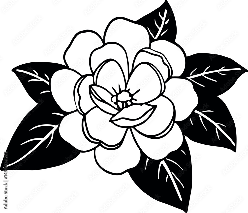 Fototapeta premium Stunning Camellia Flower Vector Art for Designers