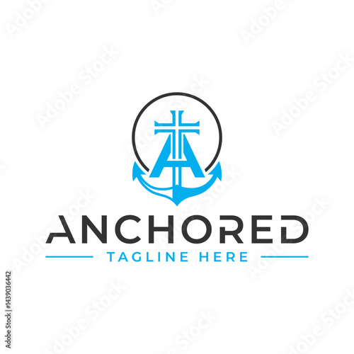 cross anchor logo with letter A