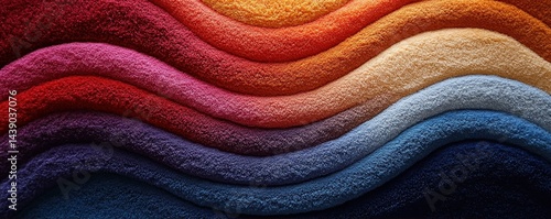 Colorful Waves of Textured Fabric in Warm and Cool Tones