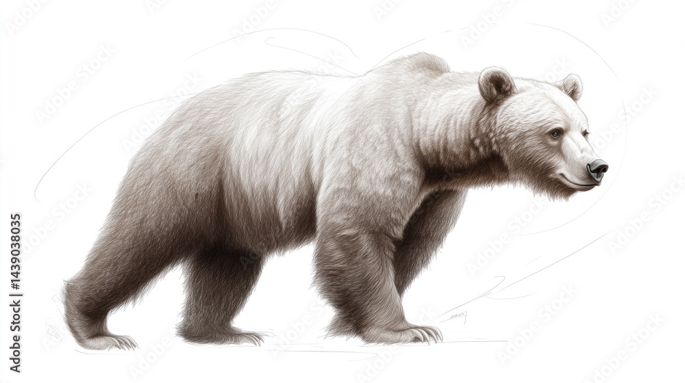 Obraz premium Bear in profile view, light-toned fur