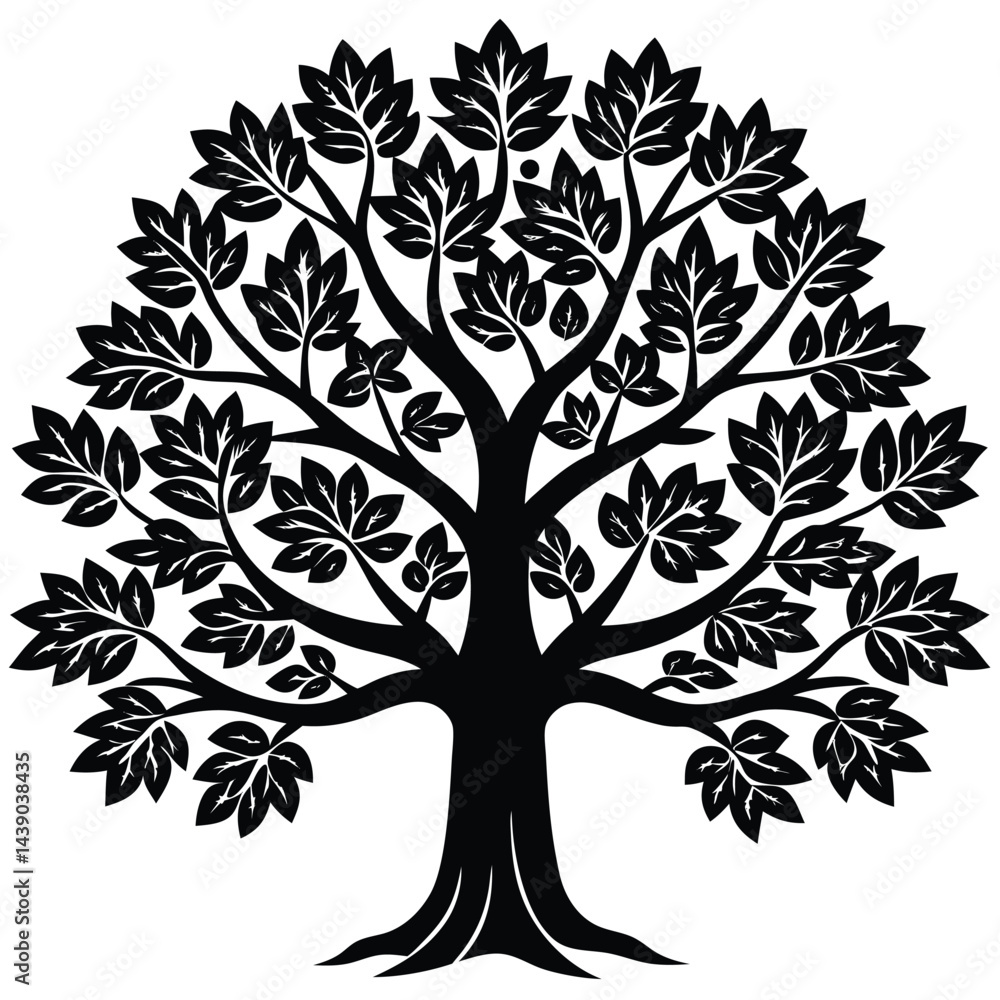 Fototapeta premium Hickory Trees icon set on white background