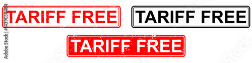 Tariff free stamped grunge vector for customs clearance, export import certification, and trade approval. Ideal for logistics design, shipping documents, and international commerce illustration.